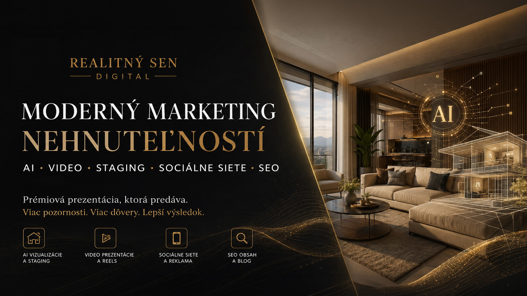 Realitný sen Digital – moderný marketing nehnuteľností, AI, video a staging